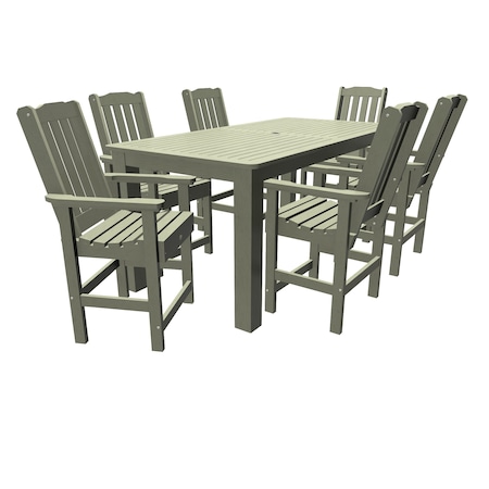 Highwood Usa Lehigh 7pc Rectangular Counter Height Outdoor Patio Furniture Dining Set 84 x 42 AD-ST7LH2CO5BA-EUC